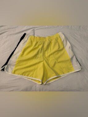 Nike Women’s Yellow Athletic Shorts with White Trim